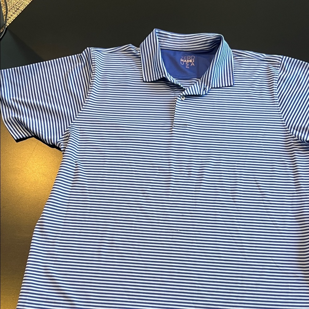 ZERO MADE IN USA Striped Polo Shirt SIZE XL